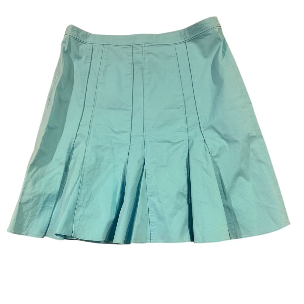 W by Worth teal skirt 2, pleated, resortwear, cotton, preppy